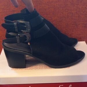 Women's Peep Toe Bootie with Western Buckles